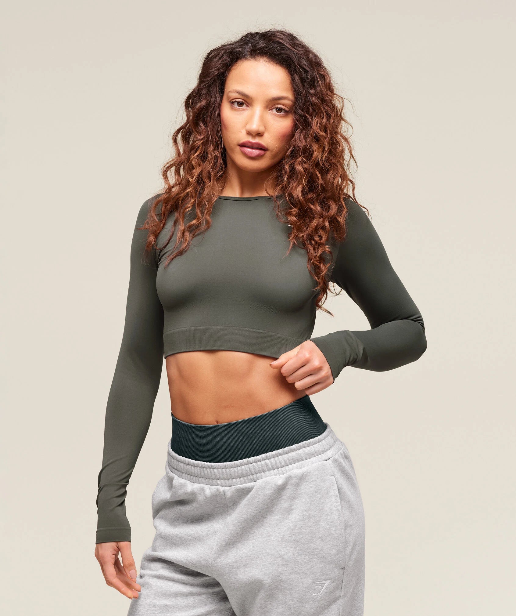GYMSHARK EVERYDAY SEAMLESS LONG SLEEVE CROP TOP