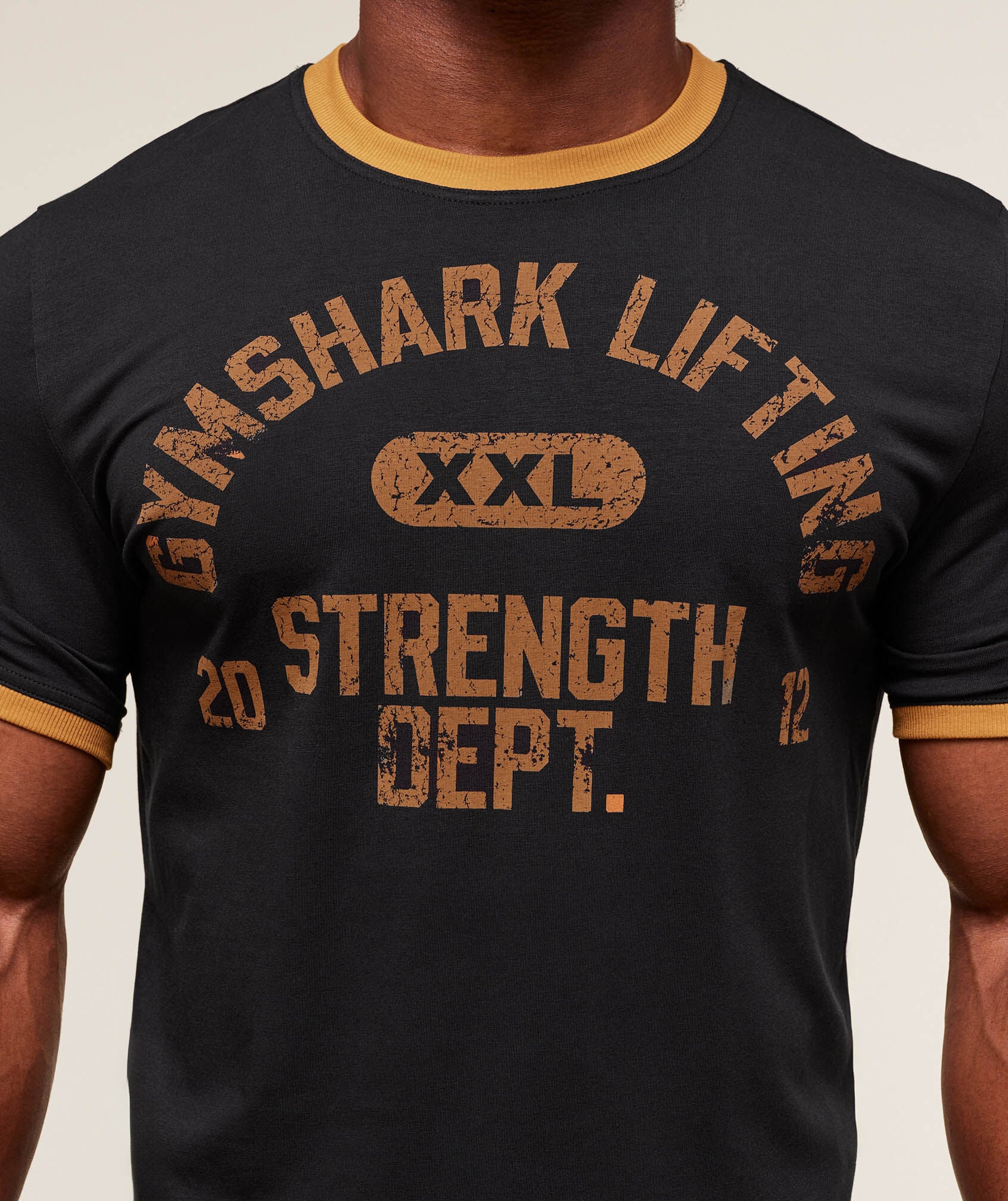 GYMSHARK XXL STRENGTH DEPT RINGER T-SHIRT