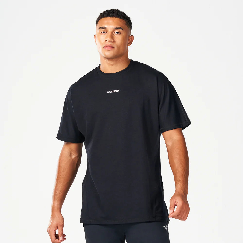 SQUATWOLF OVERSIZED PUMP COVER TEE - BLACK