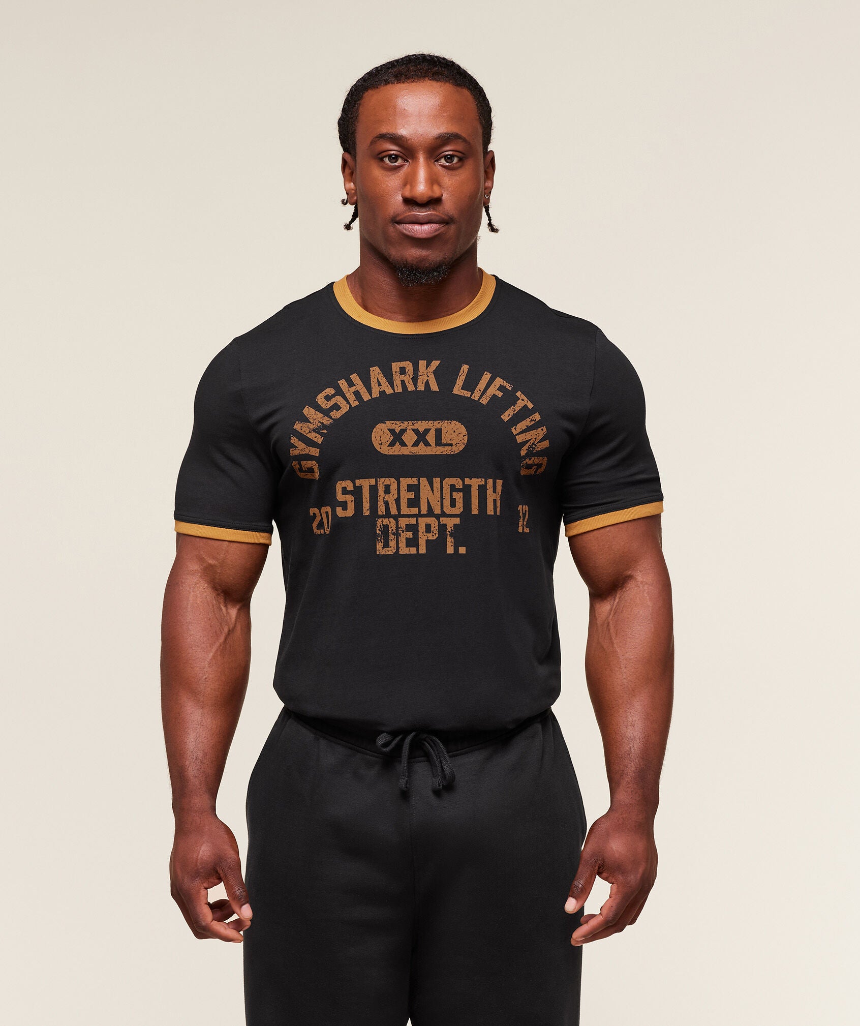 GYMSHARK XXL STRENGTH DEPT RINGER T-SHIRT