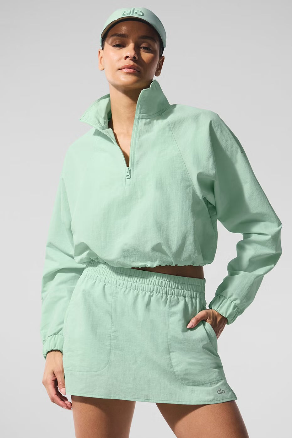 ALO - CROPPED 1/4 ZIP ALUMNI PULLOVER