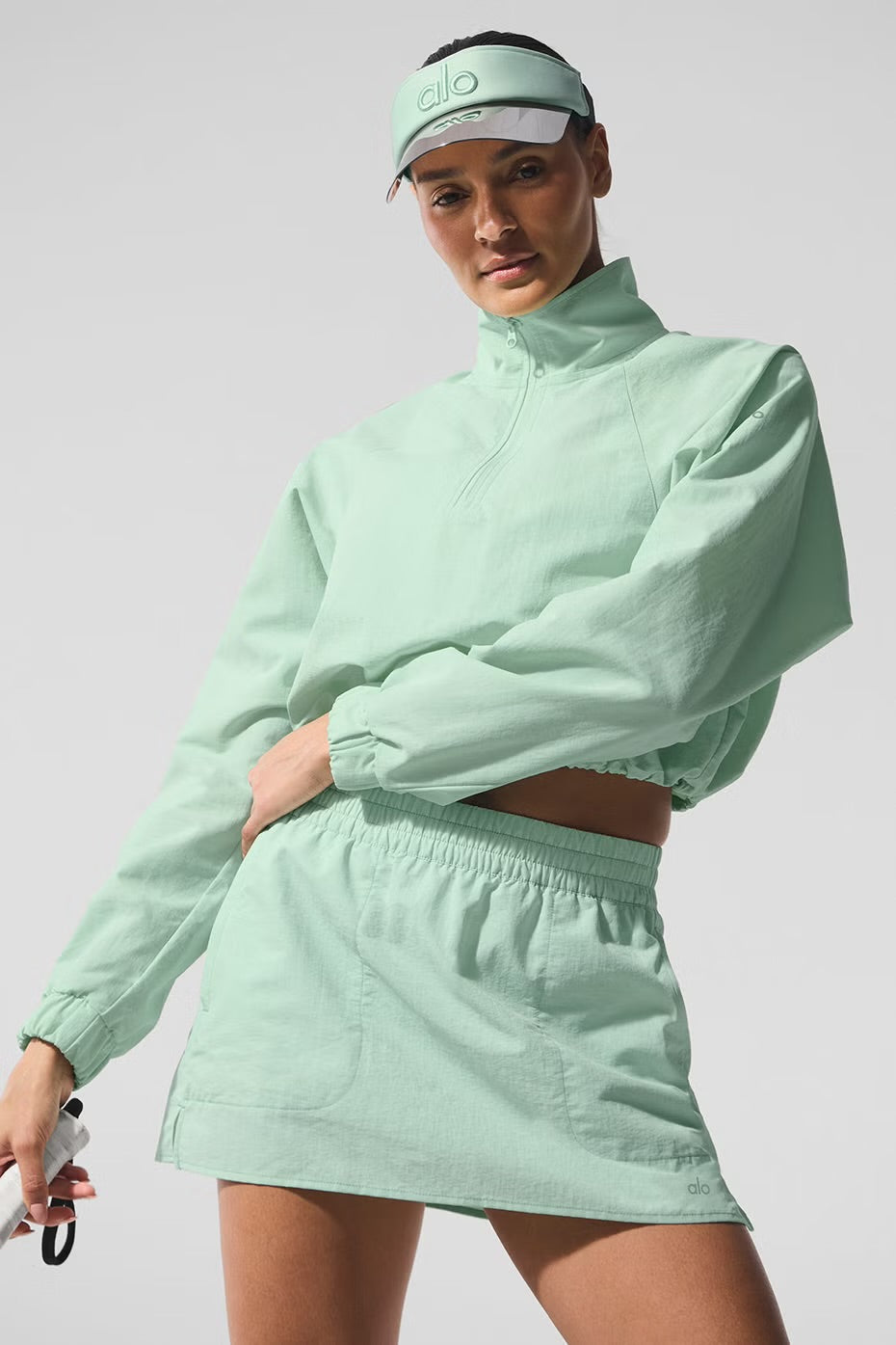 ALO - CROPPED 1/4 ZIP ALUMNI PULLOVER