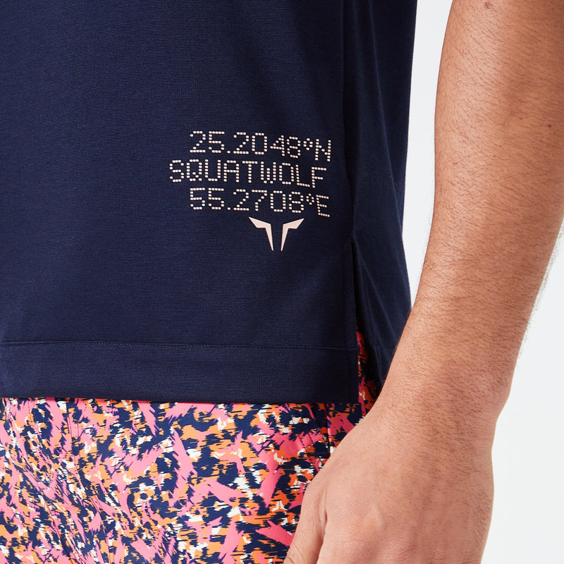 SQUATWOLF - CODE HENLEY TEE - NAVY